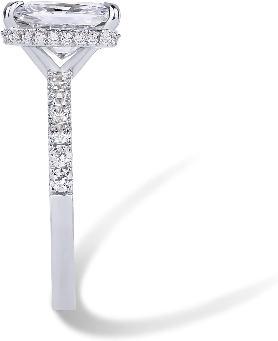 image:imagePAVOI 14K Gold Plated 35CT Square Radiant Cubic Zirconia Engagement and Promise Ring for Women Hidden Halo RingWhite Gold