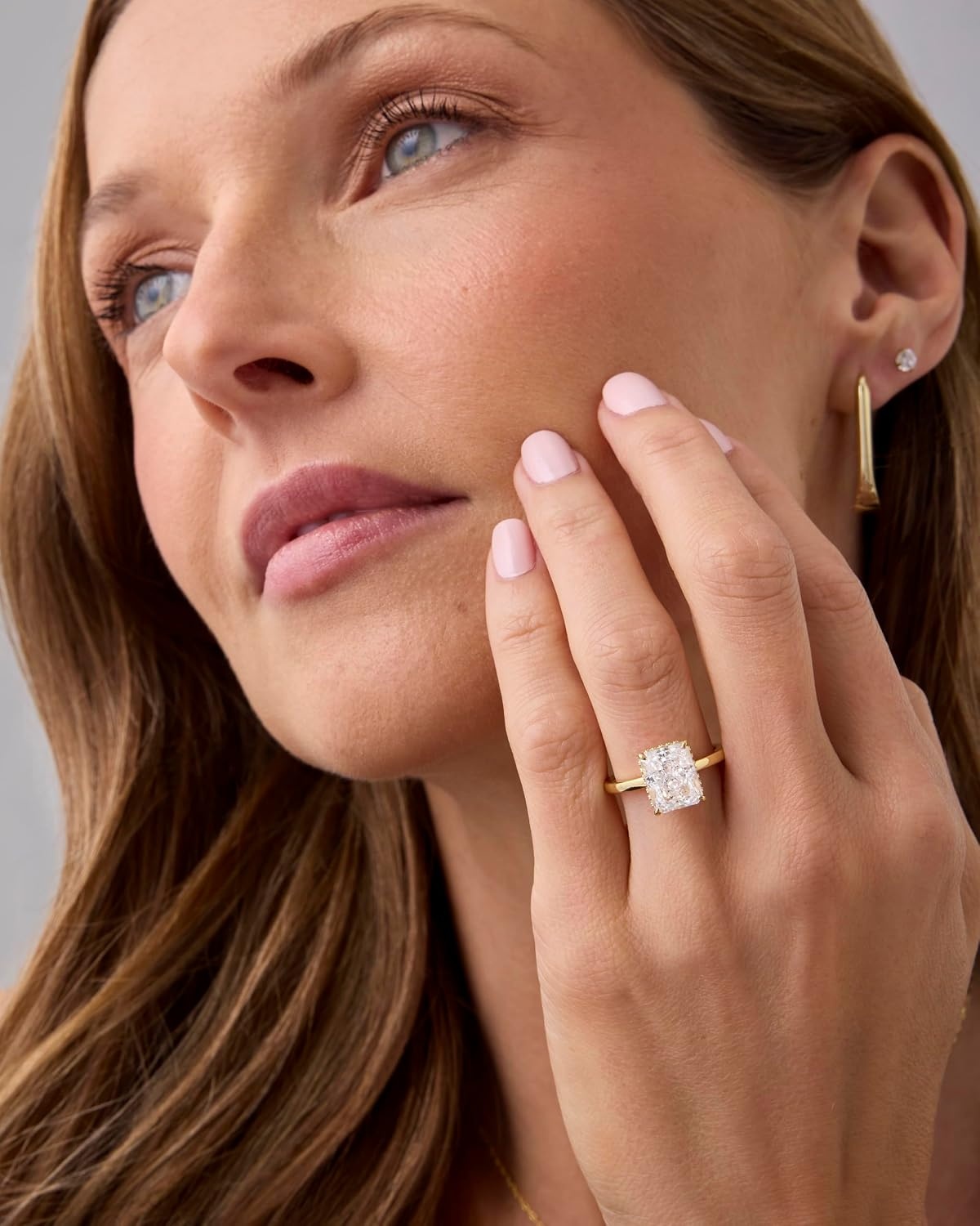 image:imagePAVOI 14K Gold Plated 35CT Square Radiant Cubic Zirconia Engagement and Promise Ring for Women Hidden Halo RingWhite Gold