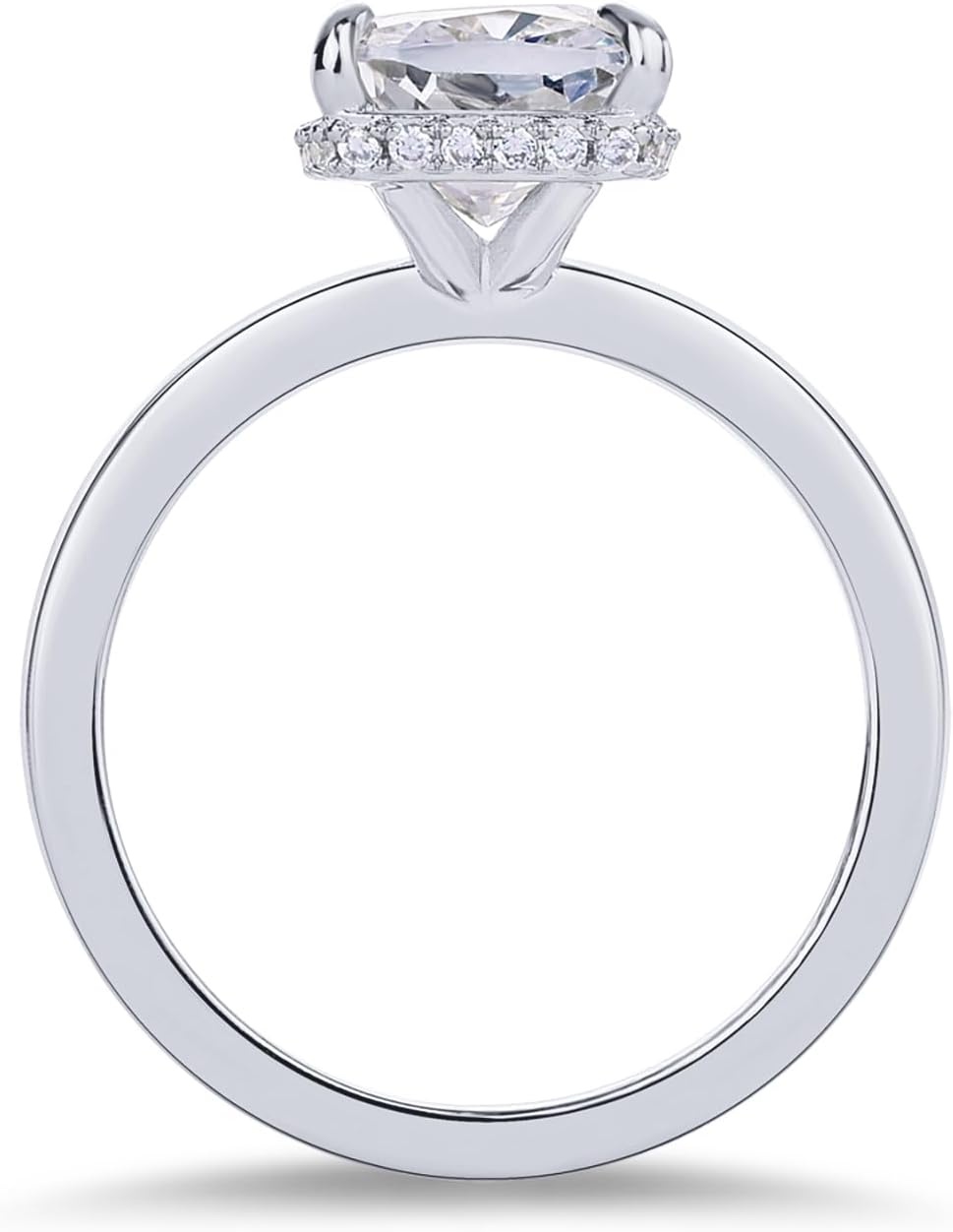 image:imagePAVOI 14K Gold Plated 35CT Square Radiant Cubic Zirconia Engagement and Promise Ring for Women Hidden Halo RingWhite Gold