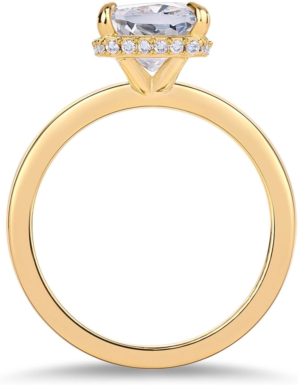 image:imagePAVOI 14K Gold Plated 35CT Square Radiant Cubic Zirconia Engagement and Promise Ring for Women Hidden Halo RingYellow Gold