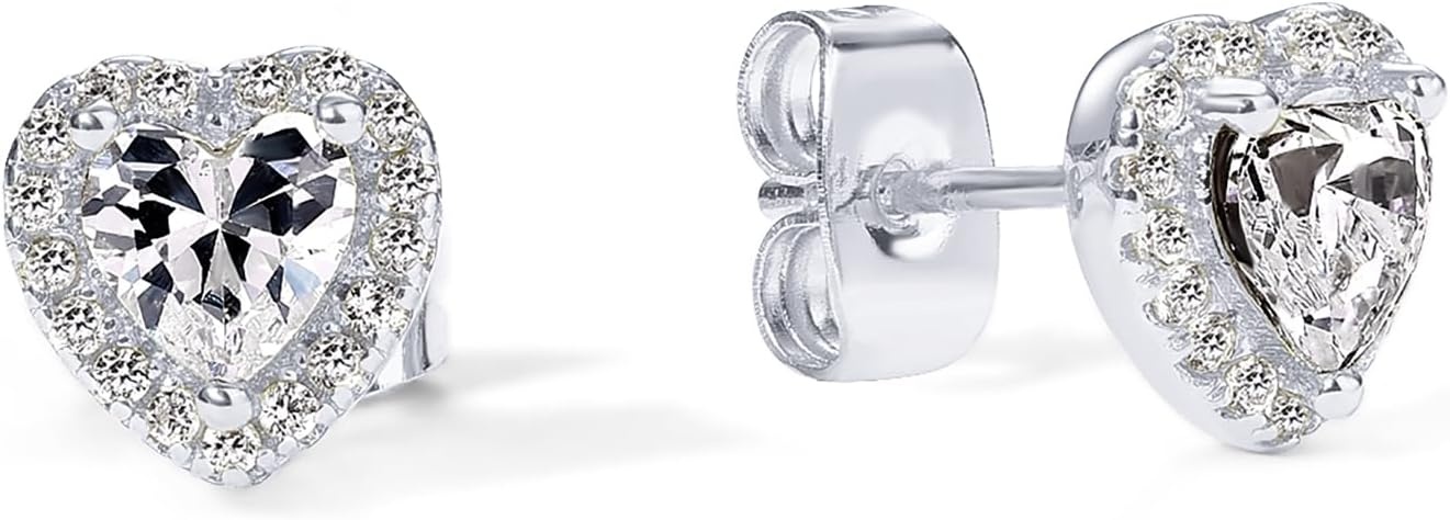image:imagePAVOI 14K Gold Plated 925 Sterling Silver Post Brilliant Round Faux Diamond Halo Earrings Premium Cubic ZirconiaWhite Gold
