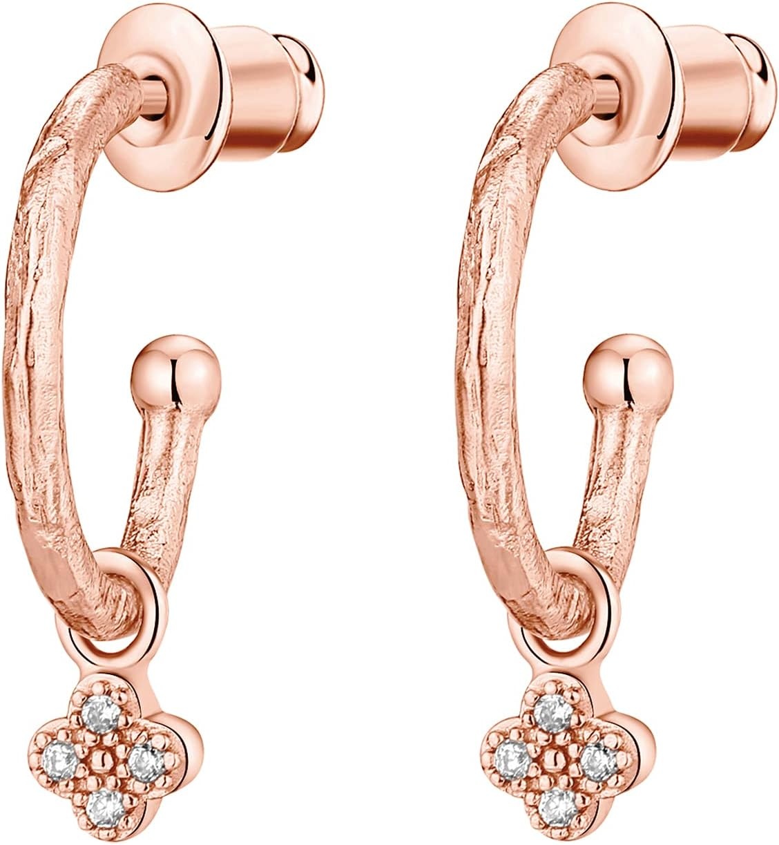 image:imagePAVOI 14K Gold Plated 925 Sterling Silver Post Huggie With Dangle Butterfly Evil Eye Hamsa Pearl Hoop Earring For Women Trendy Dangle Hoop EarringsRose Gold