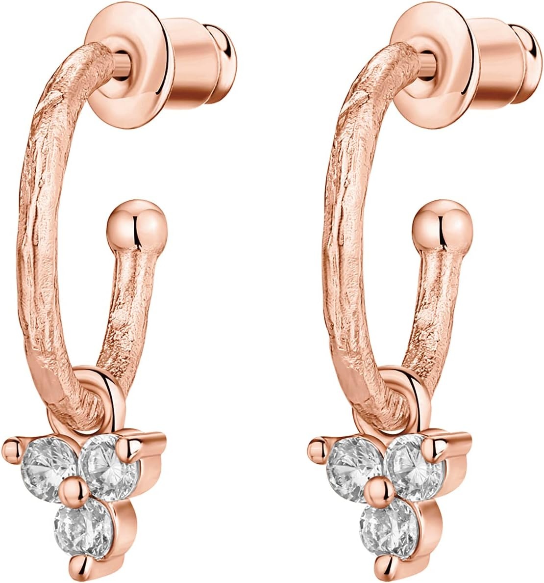 image:imagePAVOI 14K Gold Plated 925 Sterling Silver Post Huggie With Dangle Butterfly Evil Eye Hamsa Pearl Hoop Earring For Women Trendy Dangle Hoop EarringsRose Gold