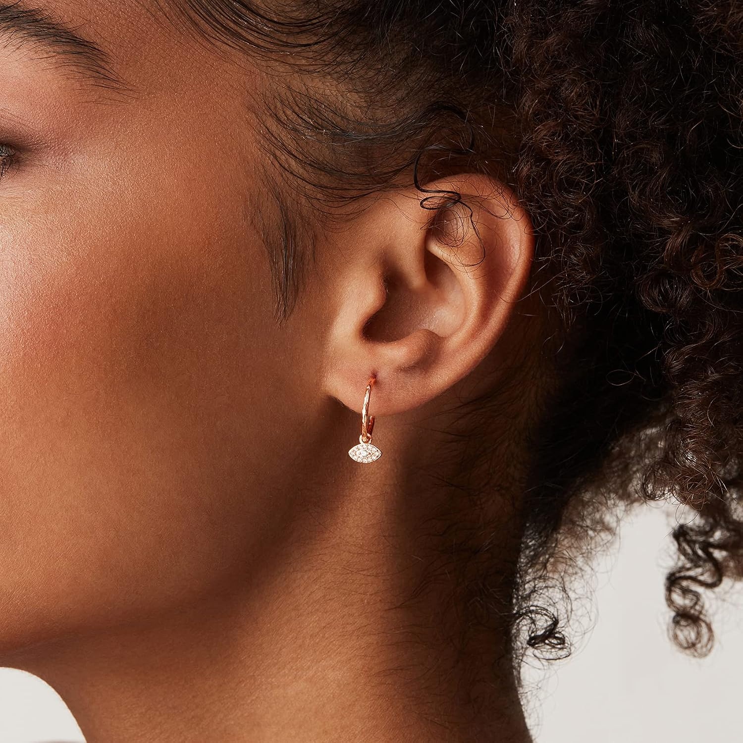 image:imagePAVOI 14K Gold Plated 925 Sterling Silver Post Huggie With Dangle Butterfly Evil Eye Hamsa Pearl Hoop Earring For Women Trendy Dangle Hoop EarringsRose Gold