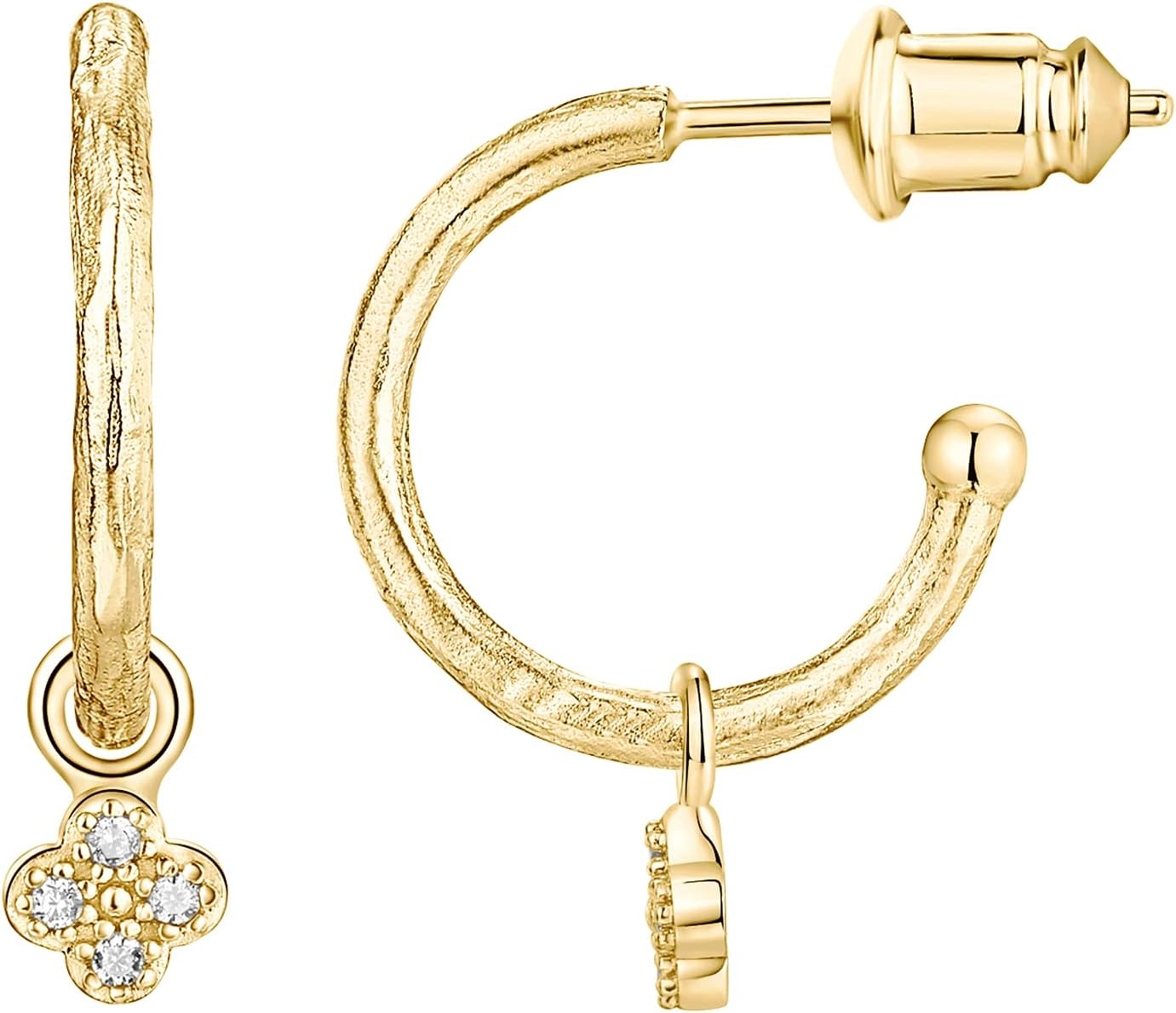 image:imagePAVOI 14K Gold Plated 925 Sterling Silver Post Huggie With Dangle Butterfly Evil Eye Hamsa Pearl Hoop Earring For Women Trendy Dangle Hoop EarringsYellow Gold