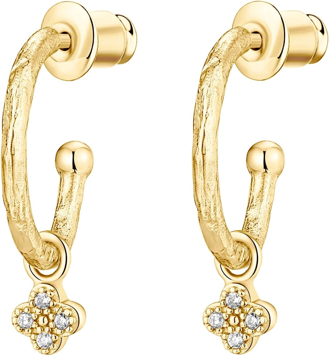image:imagePAVOI 14K Gold Plated 925 Sterling Silver Post Huggie With Dangle Butterfly Evil Eye Hamsa Pearl Hoop Earring For Women Trendy Dangle Hoop EarringsYellow Gold