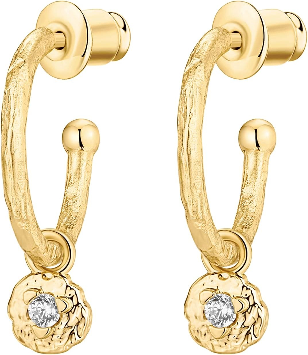 image:imagePAVOI 14K Gold Plated 925 Sterling Silver Post Huggie With Dangle Butterfly Evil Eye Hamsa Pearl Hoop Earring For Women Trendy Dangle Hoop EarringsYellow Gold