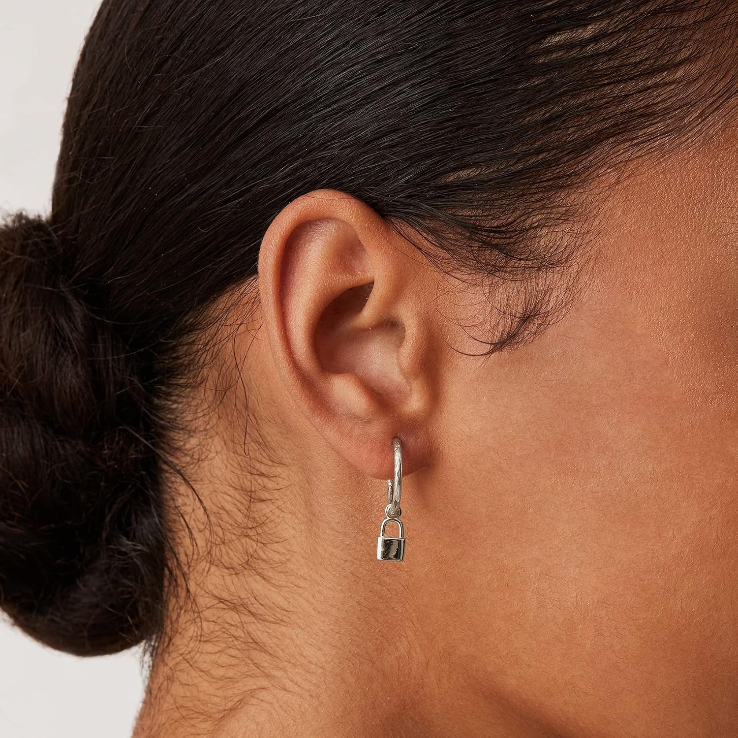 image:imagePAVOI 14K Gold Plated 925 Sterling Silver Post Huggie With Dangle Small Hoop Earrings For Women Trendy Dangle Hoop EarringsWhite Gold