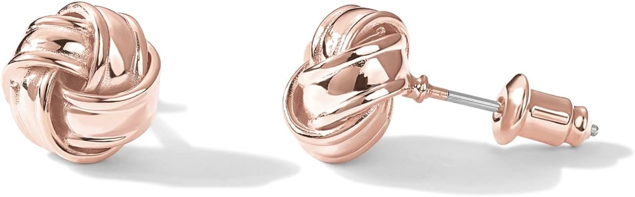 image:imagePAVOI 14K Gold Plated 925 Sterling Silver Post Love Knot Stud Earrings Gold Earrings for WomenRose Gold