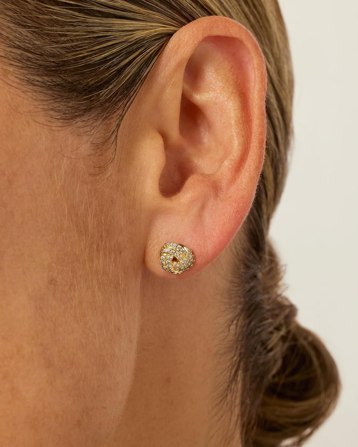 image:imagePAVOI 14K Gold Plated 925 Sterling Silver Post Love Knot Stud Earrings Gold Earrings for WomenYellow Gold