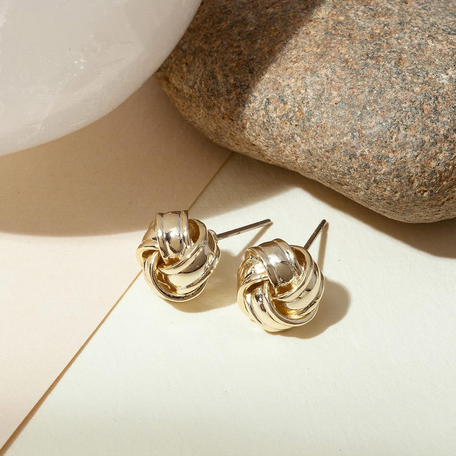 image:imagePAVOI 14K Gold Plated 925 Sterling Silver Post Love Knot Stud Earrings Gold Earrings for WomenYellow Gold