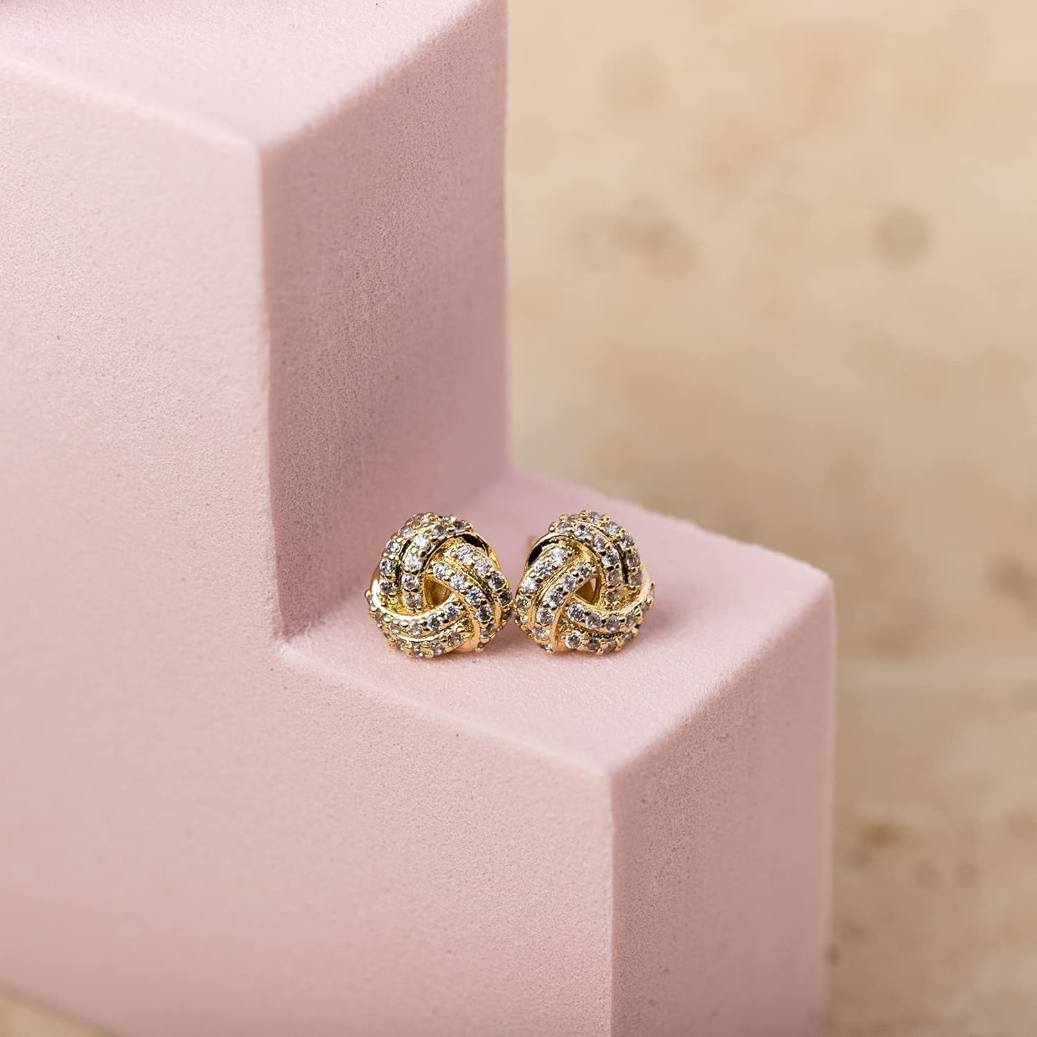 image:imagePAVOI 14K Gold Plated 925 Sterling Silver Post Love Knot Stud Earrings Gold Earrings for WomenYellow Gold