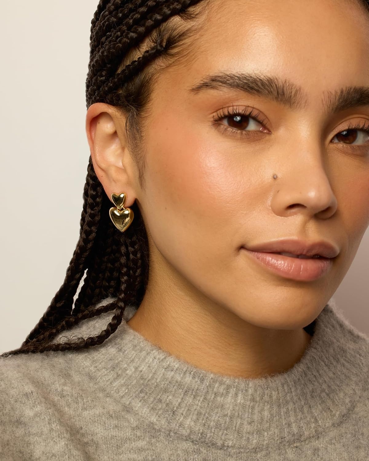 image:imagePAVOI 14K Gold Plated 925 Sterling Silver Posts Chunky Heart Statement Earrings for Women Love Friendship Puffy Heart Teardrop Dangle amp Stud Earrings Valentines Day Trendy JewelryWhite Gold