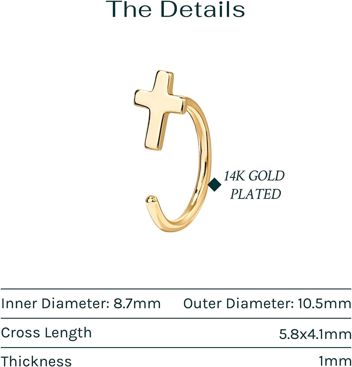 image:imagePAVOI 14K Gold Plated 925 Sterling Silver Posts Cross Earrings for Women Small Religious Faith Cubic Zirconia Cross Studs Huggies EarringsWhite Gold