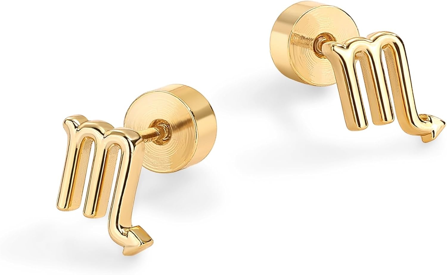 image:imagePAVOI 14K Gold Plated 925 Sterling Silver Posts Zodiac Sign Flat Back Earring Studs Birthday Gift for Women Astrology Earring PairScorpio