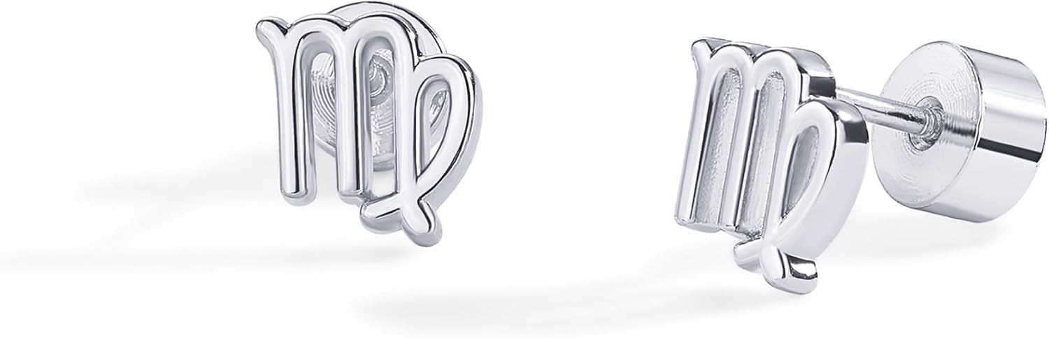 image:imagePAVOI 14K Gold Plated 925 Sterling Silver Posts Zodiac Sign Flat Back Earring Studs Birthday Gift for Women Astrology Earring PairVirgo