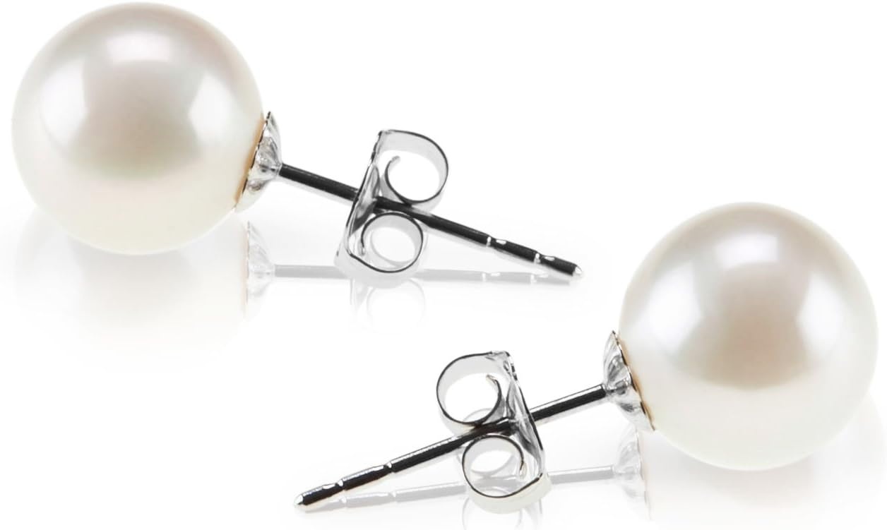 image:imagePAVOI 14K Gold Plated 925 Sterling Silver Round Stud White Simulated Shell Pearl EarringsWhite Gold