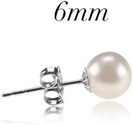 image:imagePAVOI 14K Gold Plated 925 Sterling Silver Round Stud White Simulated Shell Pearl EarringsWhite Gold