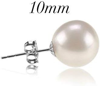 image:imagePAVOI 14K Gold Plated 925 Sterling Silver Round Stud White Simulated Shell Pearl EarringsWhite Gold