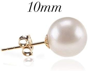 image:imagePAVOI 14K Gold Plated 925 Sterling Silver Round Stud White Simulated Shell Pearl EarringsYellow Gold