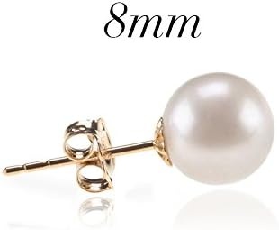 image:imagePAVOI 14K Gold Plated 925 Sterling Silver Round Stud White Simulated Shell Pearl EarringsYellow Gold