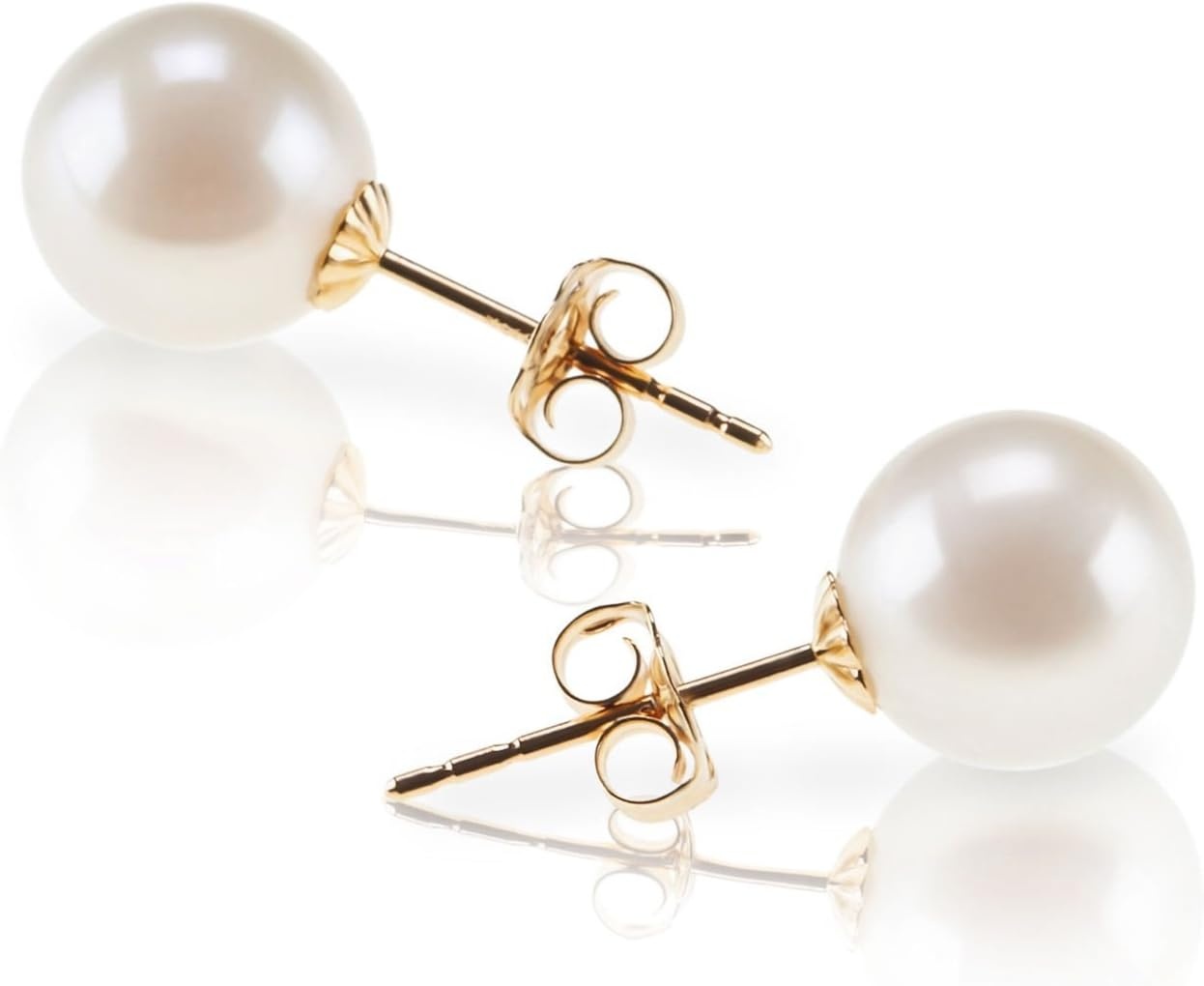 image:imagePAVOI 14K Gold Plated 925 Sterling Silver Round Stud White Simulated Shell Pearl EarringsYellow Gold