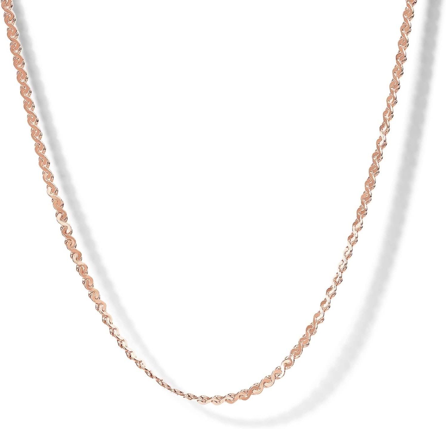image:imagePAVOI 14K Gold Plated Adjustable Link Chain Necklace for Women Box Rope Sphere Bead Serpentine Anchor Mariner Gold Chain NecklacesRose Gold
