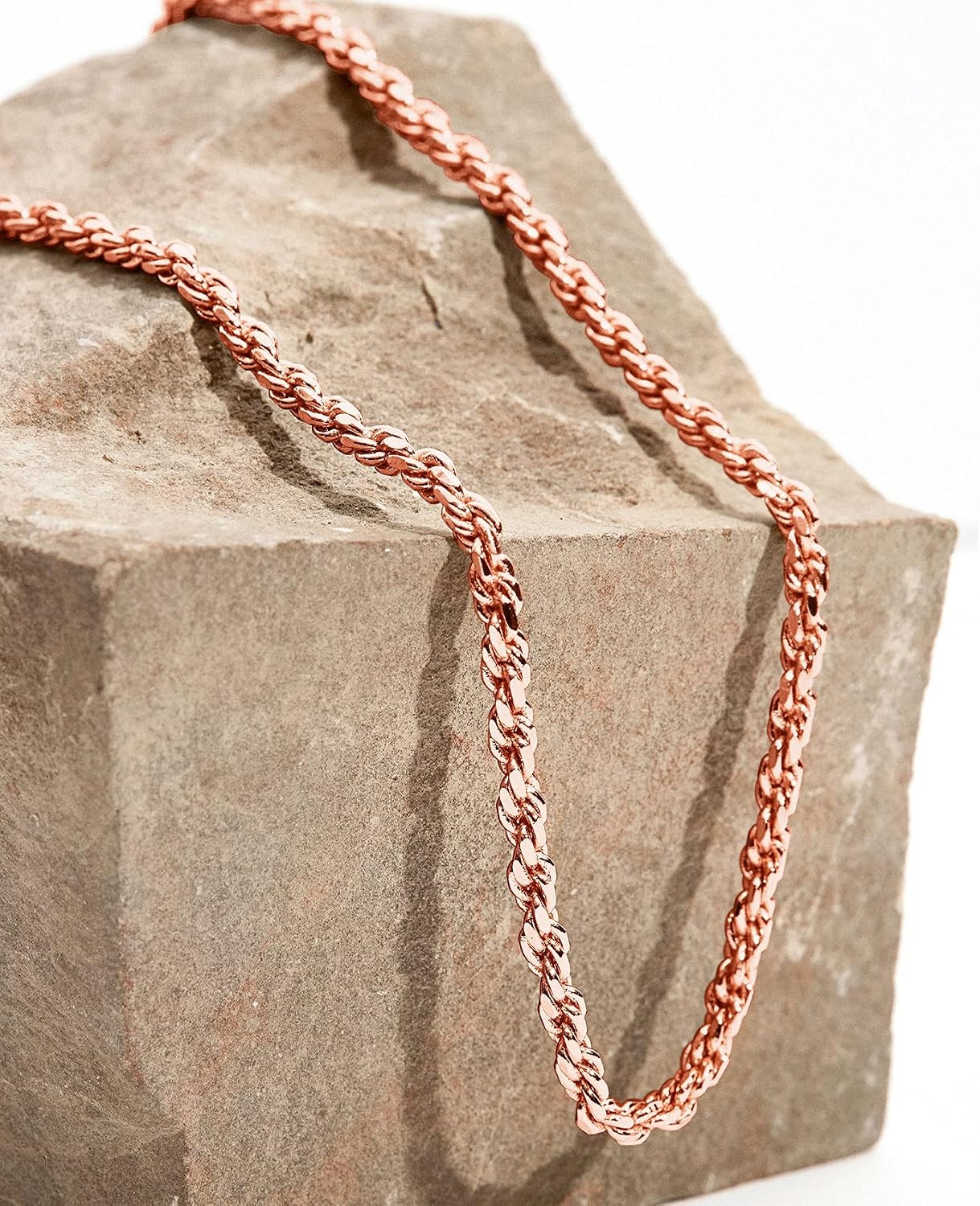 image:imagePAVOI 14K Gold Plated Adjustable Link Chain Necklace for Women Box Rope Sphere Bead Serpentine Anchor Mariner Gold Chain NecklacesRose Gold