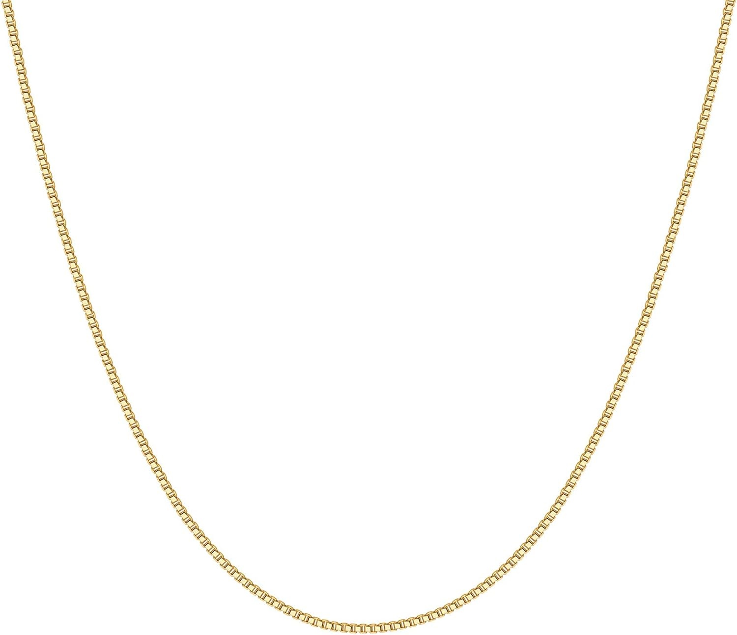image:imagePAVOI 14K Gold Plated Adjustable Link Chain Necklace for Women Box Rope Sphere Bead Serpentine Anchor Mariner Gold Chain NecklacesYellow Gold