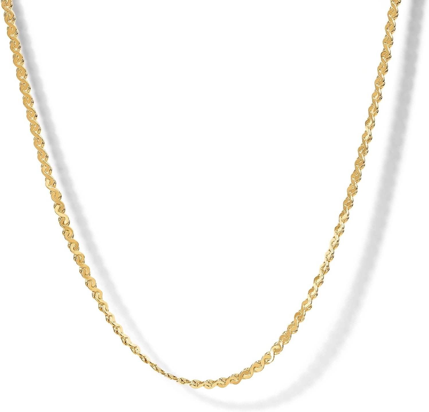 image:imagePAVOI 14K Gold Plated Adjustable Link Chain Necklace for Women Box Rope Sphere Bead Serpentine Anchor Mariner Gold Chain NecklacesYellow Gold