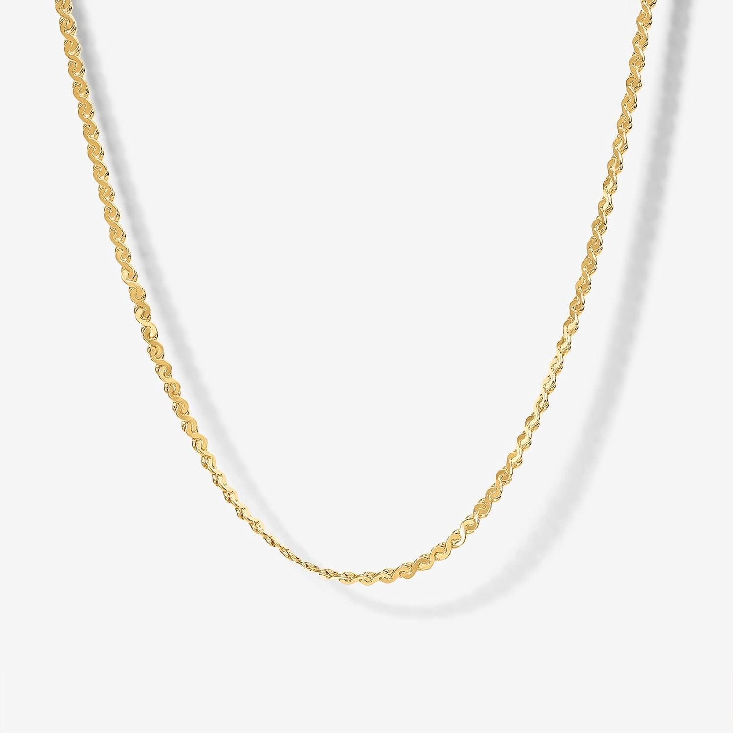 image:imagePAVOI 14K Gold Plated Adjustable Link Chain Necklace for Women Box Rope Sphere Bead Serpentine Anchor Mariner Gold Chain NecklacesYellow Gold