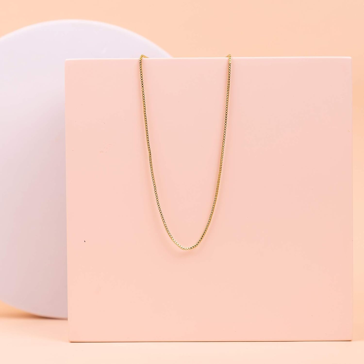 image:imagePAVOI 14K Gold Plated Adjustable Link Chain Necklace for Women Box Rope Sphere Bead Serpentine Anchor Mariner Gold Chain NecklacesYellow Gold