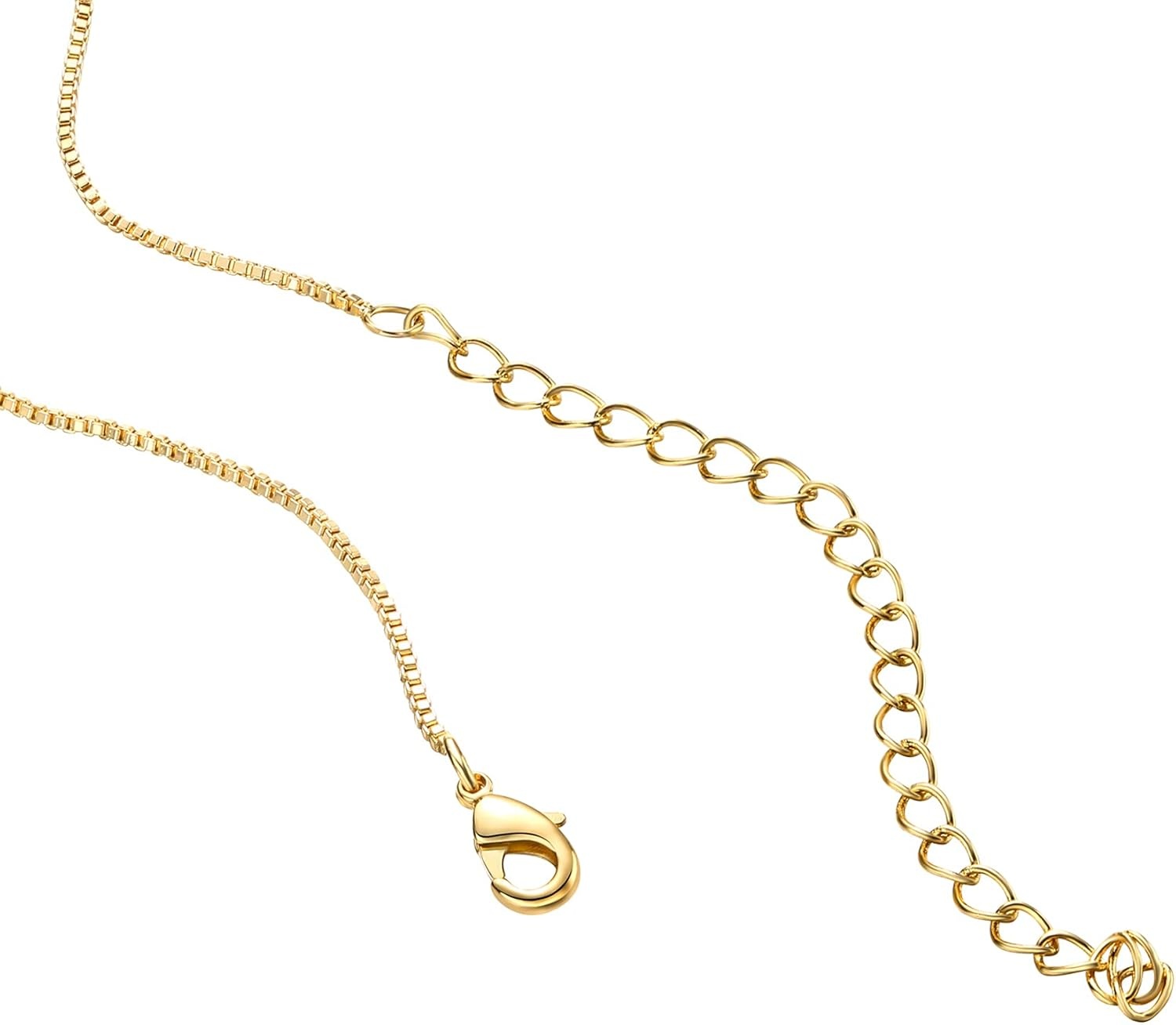 image:imagePAVOI 14K Gold Plated Adjustable Link Chain Necklace for Women Box Rope Sphere Bead Serpentine Anchor Mariner Gold Chain NecklacesYellow Gold