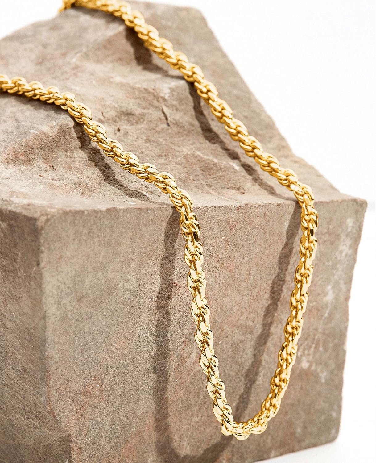 image:imagePAVOI 14K Gold Plated Adjustable Link Chain Necklace for Women Box Rope Sphere Bead Serpentine Anchor Mariner Gold Chain NecklacesYellow Gold