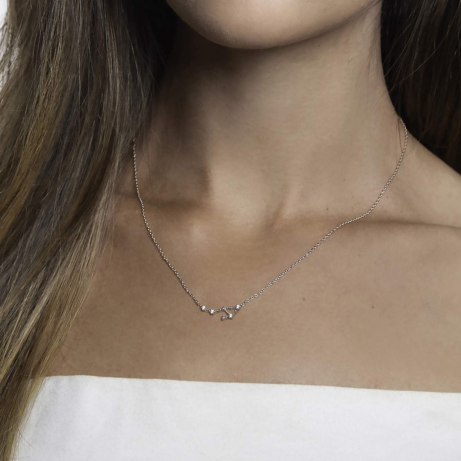 image:imagePAVOI 14K Gold Plated Astrology Constellation Horoscope Zodiac Necklace 1618White Gold