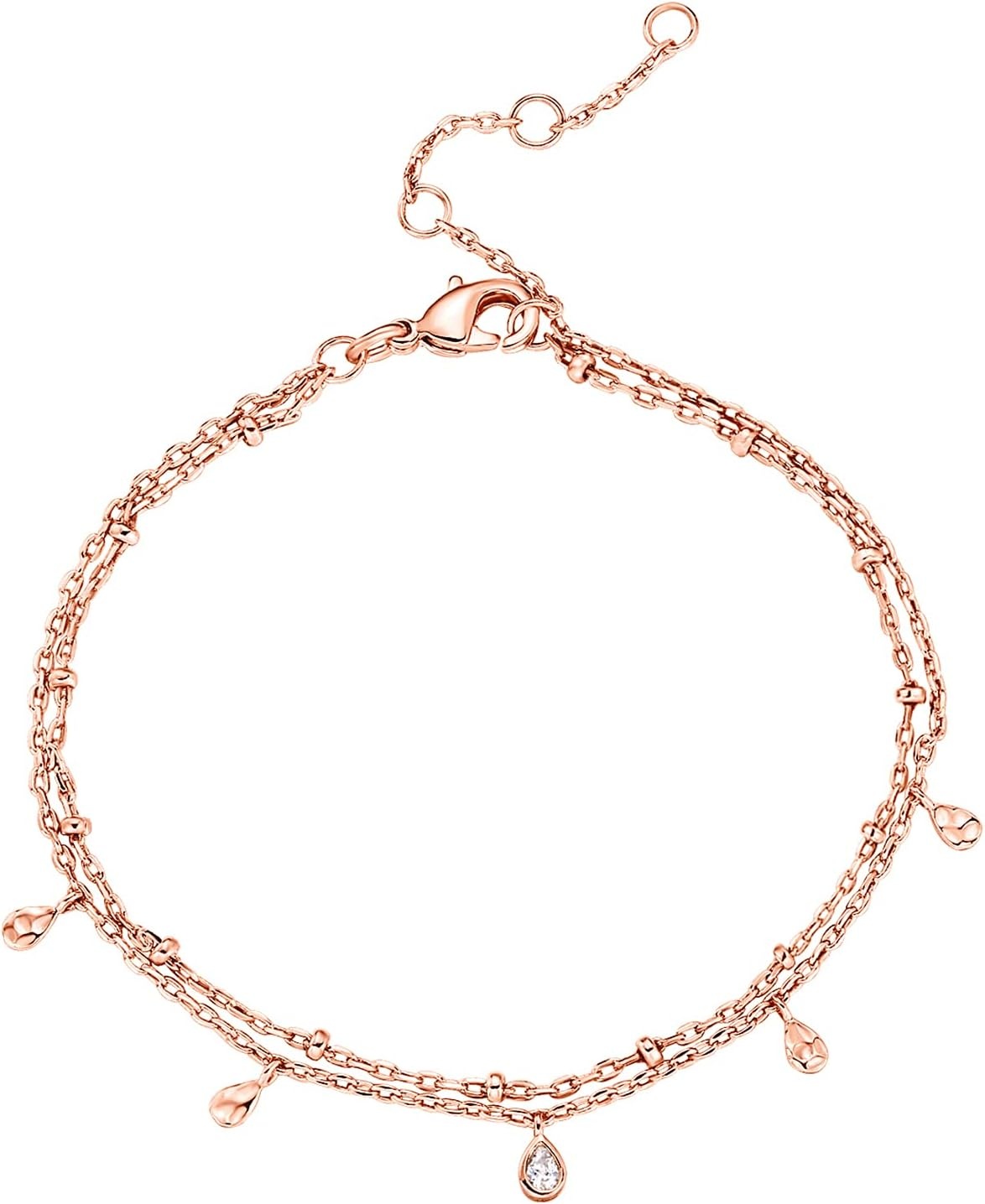 image:imagePAVOI 14K Gold Plated Beaded Bracelet for Women Stackable Gold Bead Bracelet Adjustable Dainty Gold JewelryRose Gold