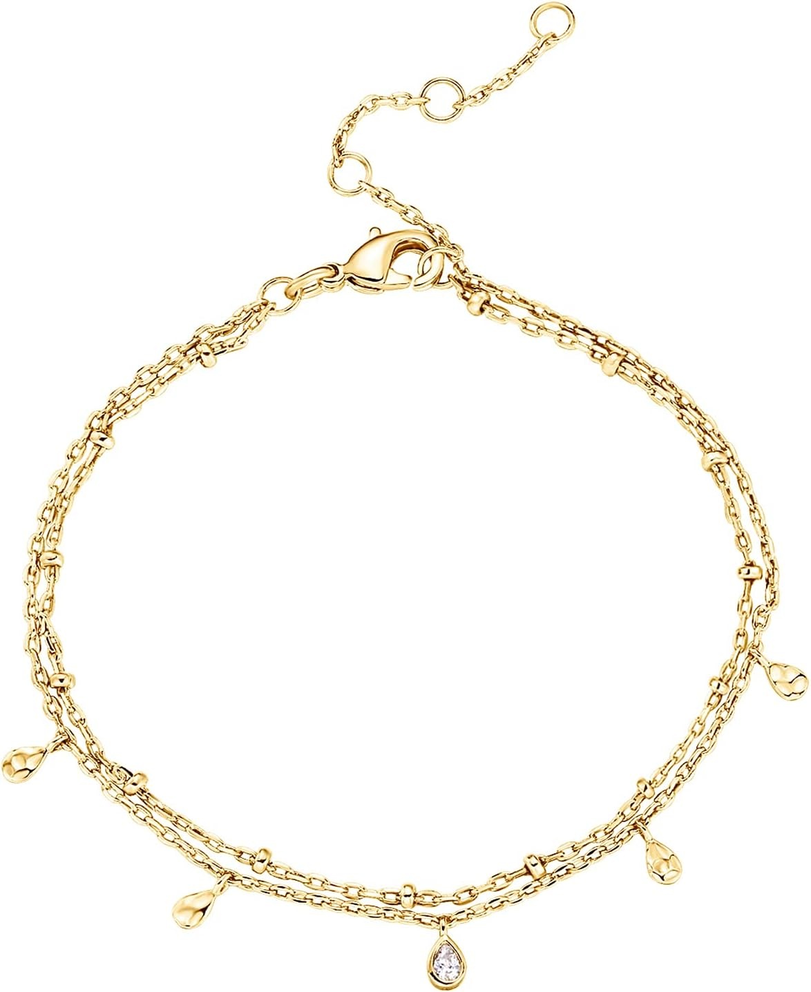 image:imagePAVOI 14K Gold Plated Beaded Bracelet for Women Stackable Gold Bead Bracelet Adjustable Dainty Gold JewelryYellow Gold