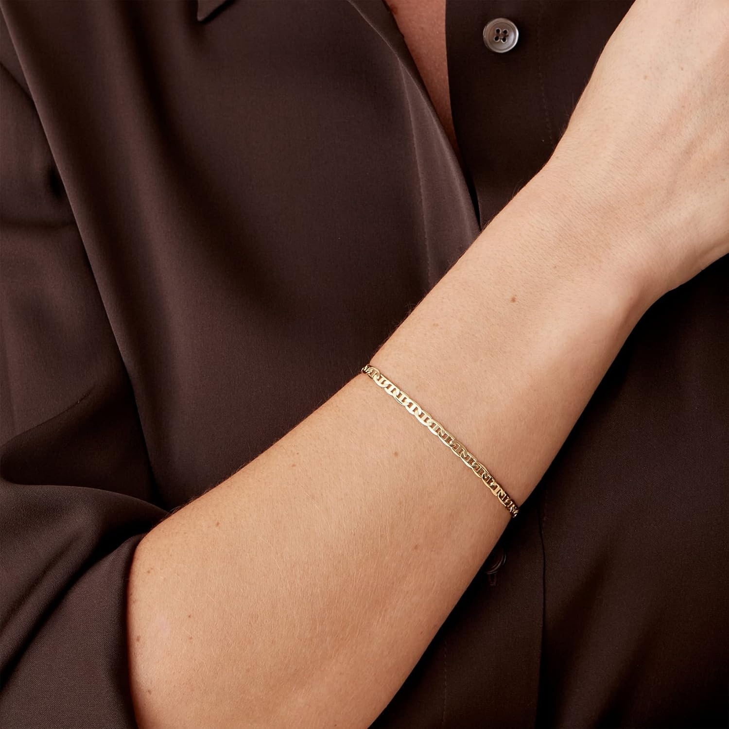 image:imagePAVOI 14K Gold Plated Beaded Bracelet for Women Stackable Gold Bead Bracelet Adjustable Dainty Gold JewelryYellow Gold