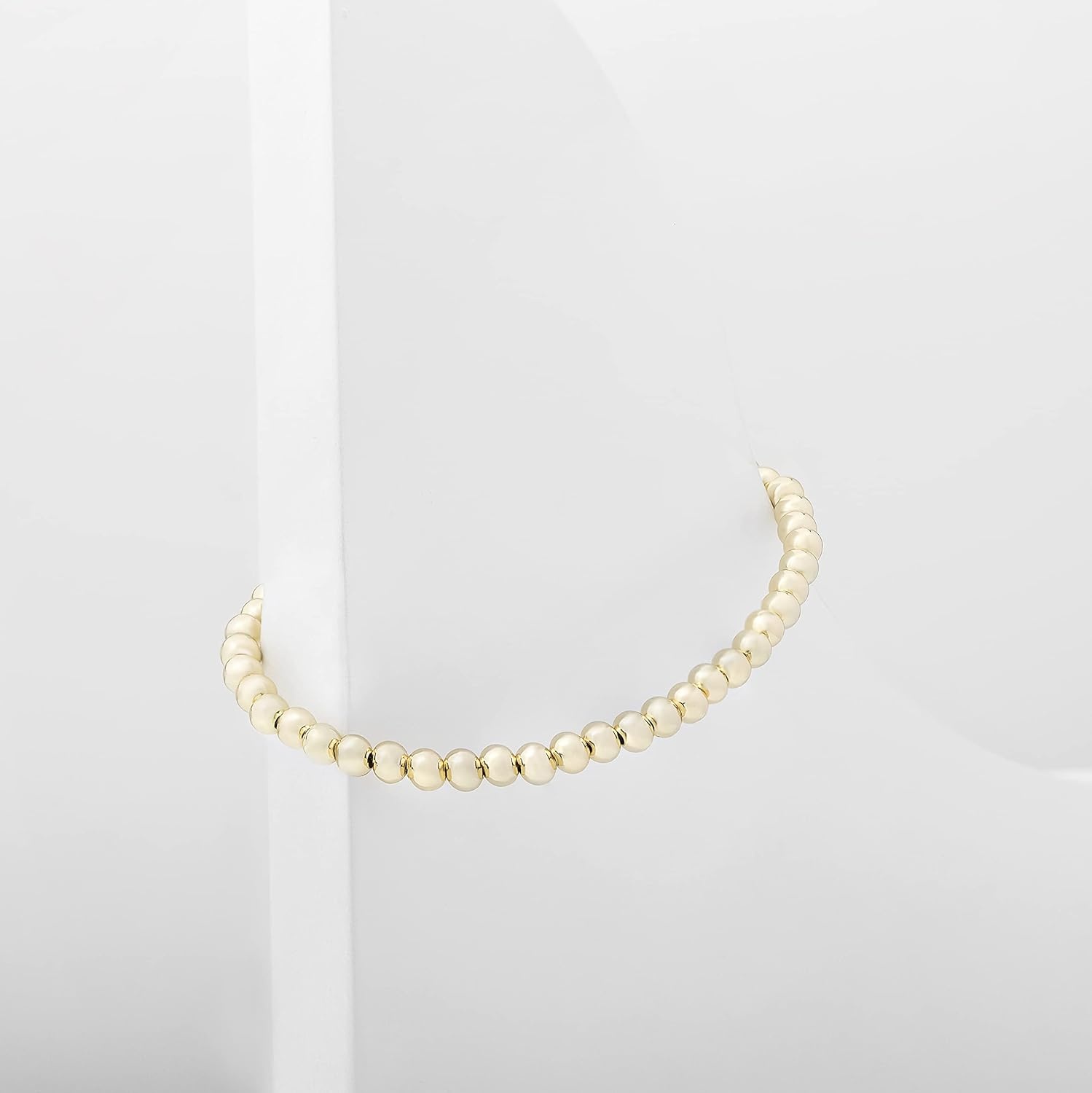 image:imagePAVOI 14K Gold Plated Beaded Bracelet for Women Stackable Gold Bead Bracelet Adjustable Dainty Gold JewelryYellow Gold