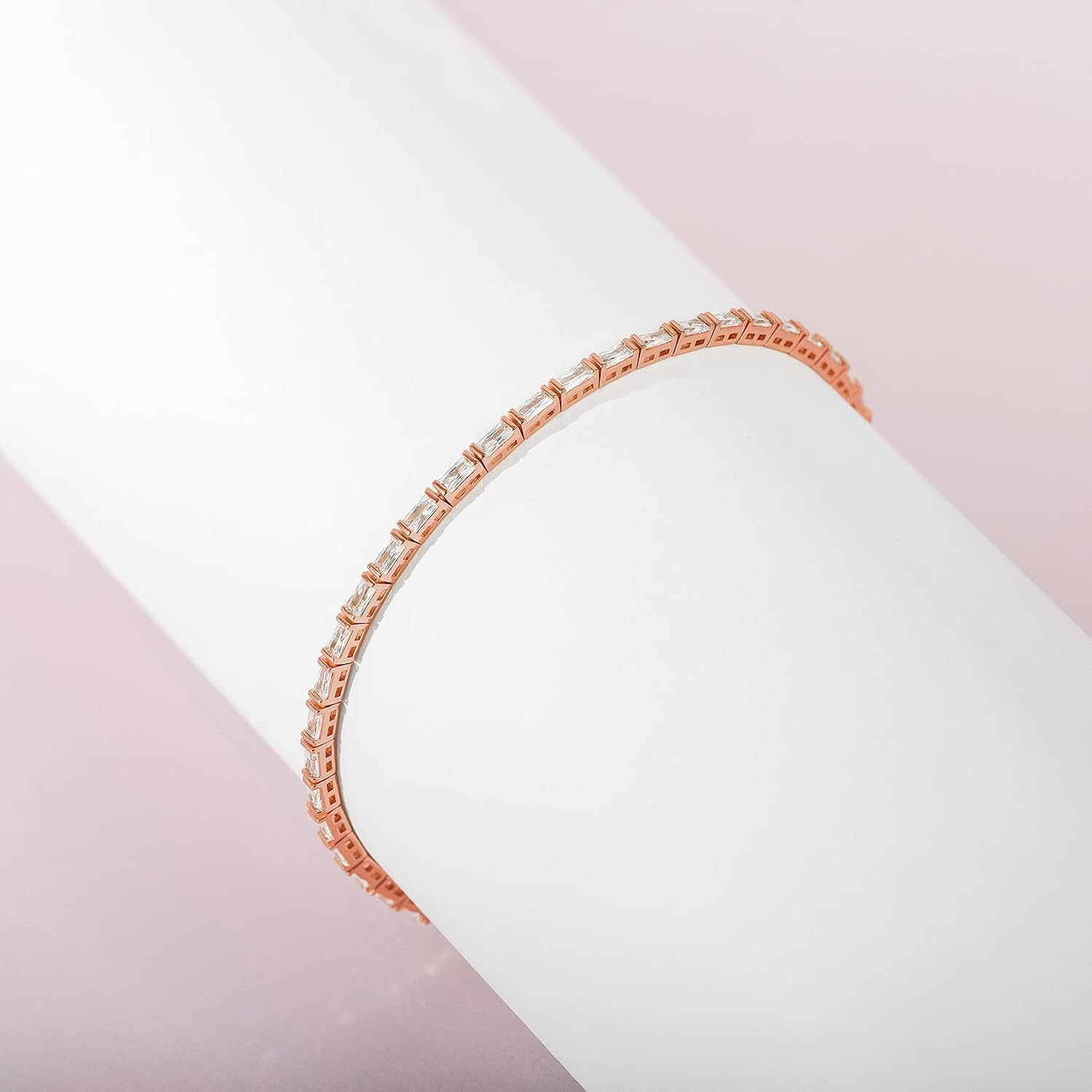 image:imagePAVOI 14K Gold Plated CZ Tennis Bracelet For Women Classic Emerald Cut Simulated Diamond Bracelet7 Inches