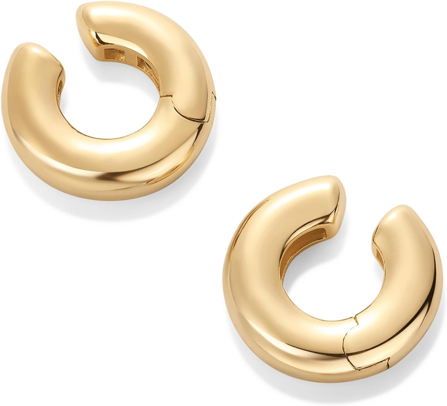 image:imagePAVOI 14K Gold Plated Chunky Tubular Hinged Earscape Ear Cuffs for Women Statement Earring PairPlain