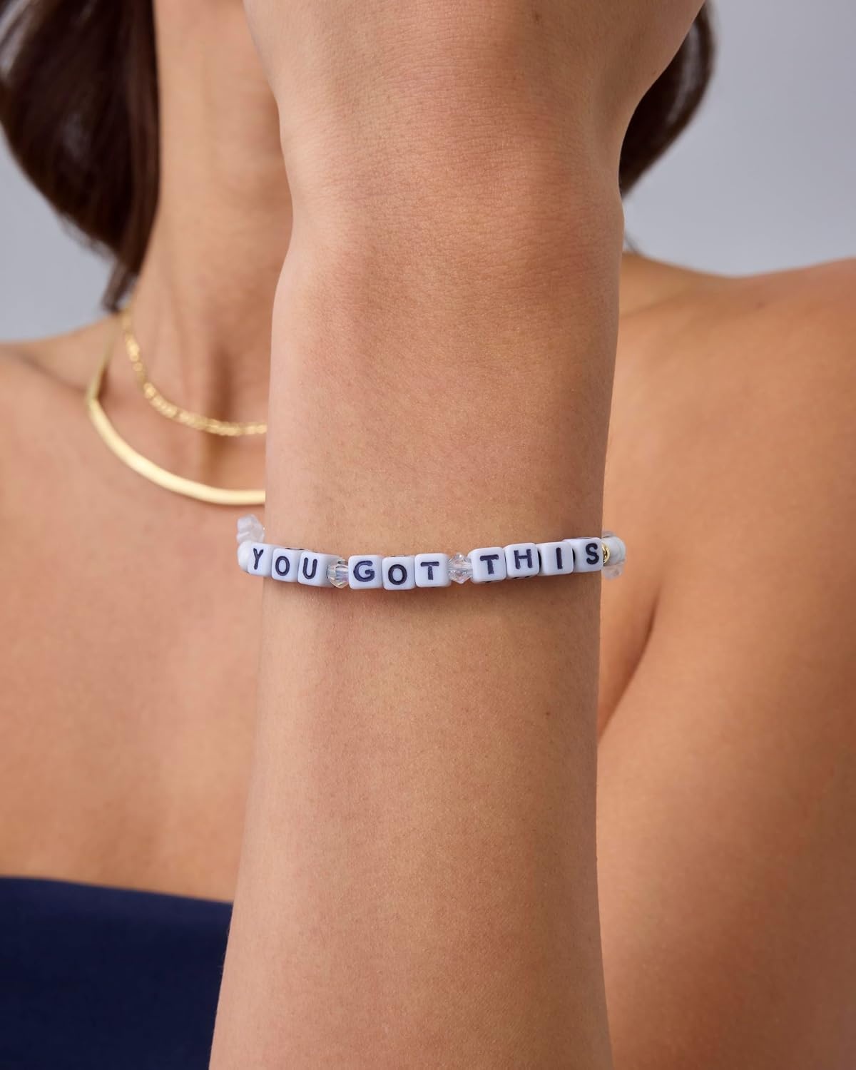 image:imagePAVOI 14K Gold Plated Colored Mantra Evil Eye Beaded Gemstone Bracelets for Women  Adjustable Friendship Beaded Bracelets with Words  I Am Enough Fearless Breathe Good Energy In My Era Grateful You Got This Affirmation BraceletYou Got This