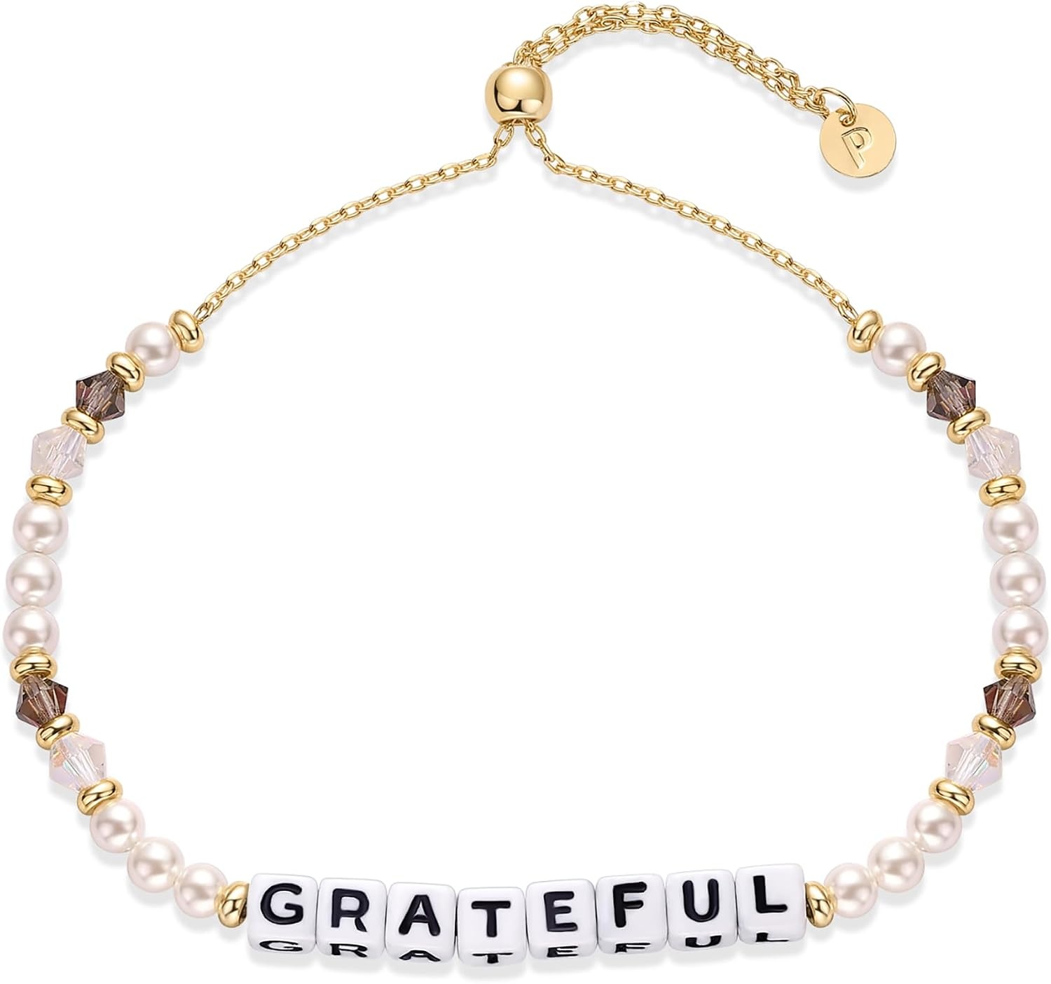 image:imagePAVOI 14K Gold Plated Colored Mantra Evil Eye Beaded Gemstone Bracelets for Women  Adjustable Friendship Beaded Bracelets with Words  I Am Enough Fearless Breathe Good Energy In My Era Grateful You Got This Affirmation BraceletGrateful