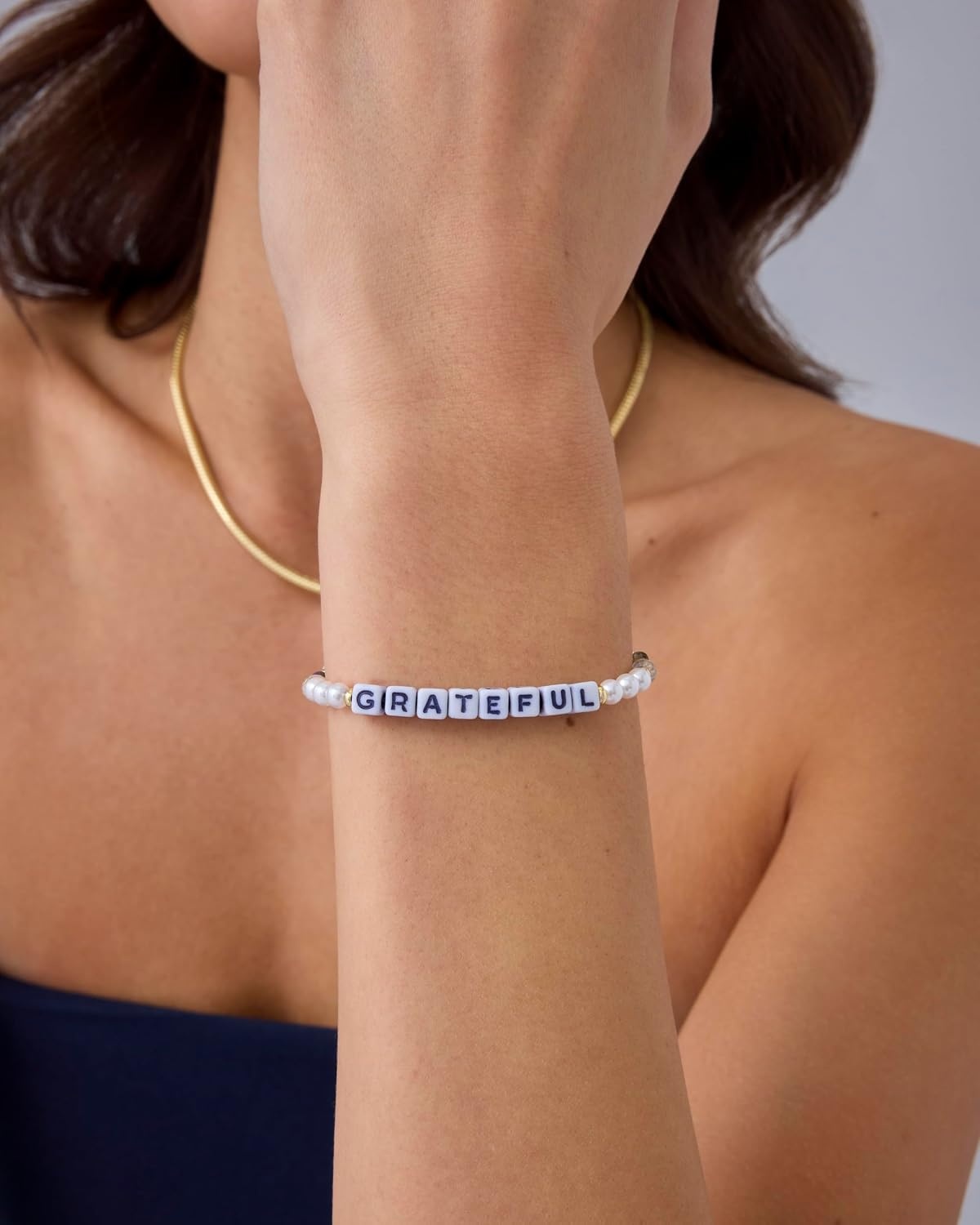 image:imagePAVOI 14K Gold Plated Colored Mantra Evil Eye Beaded Gemstone Bracelets for Women  Adjustable Friendship Beaded Bracelets with Words  I Am Enough Fearless Breathe Good Energy In My Era Grateful You Got This Affirmation BraceletGrateful