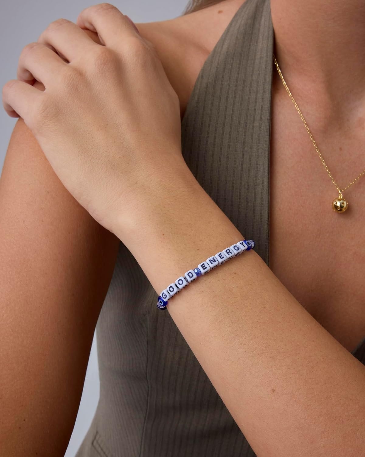 image:imagePAVOI 14K Gold Plated Colored Mantra Evil Eye Beaded Gemstone Bracelets for Women  Adjustable Friendship Beaded Bracelets with Words  I Am Enough Fearless Breathe Good Energy In My Era Grateful You Got This Affirmation BraceletGood Energy