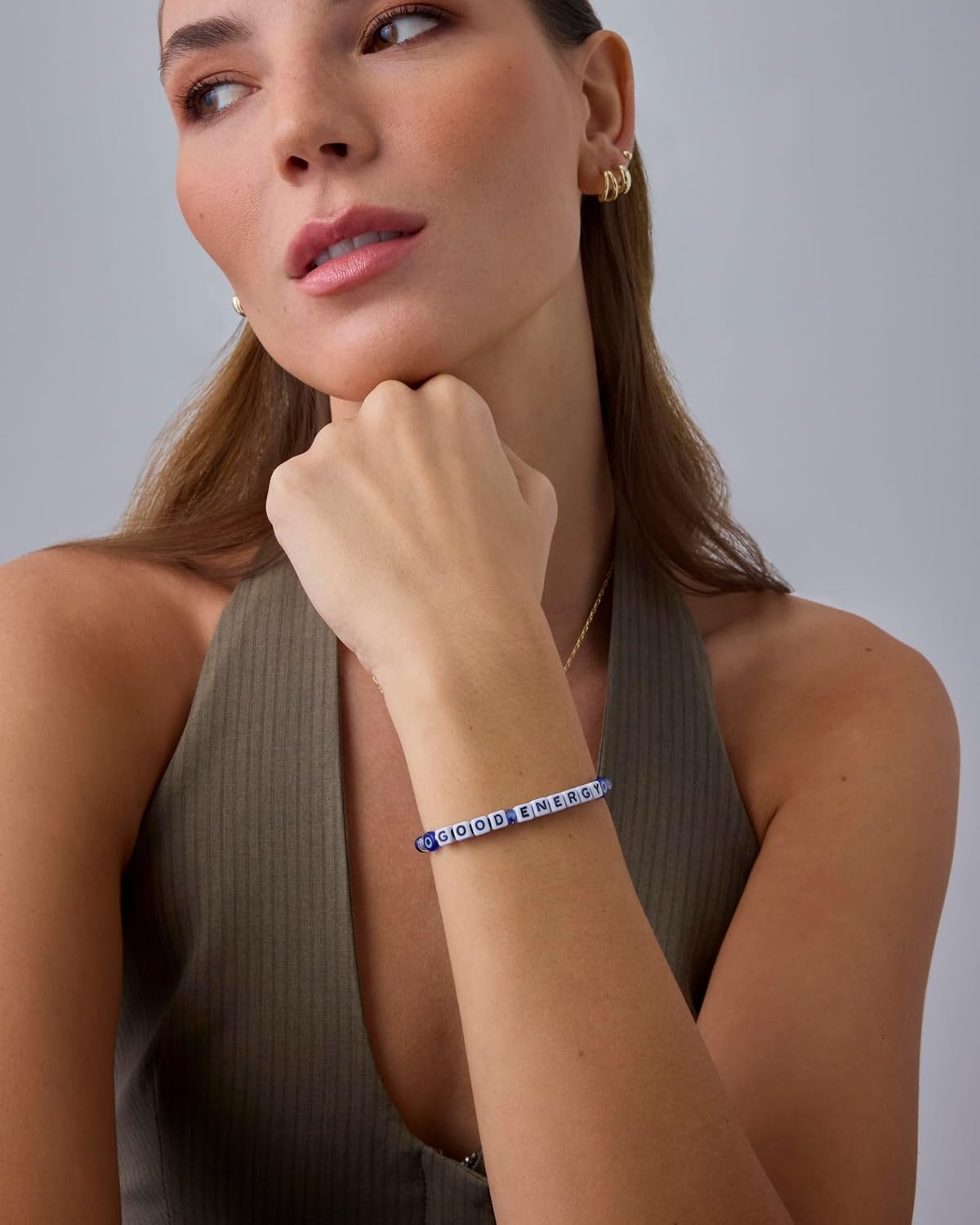 image:imagePAVOI 14K Gold Plated Colored Mantra Evil Eye Beaded Gemstone Bracelets for Women  Adjustable Friendship Beaded Bracelets with Words  I Am Enough Fearless Breathe Good Energy In My Era Grateful You Got This Affirmation BraceletGood Energy
