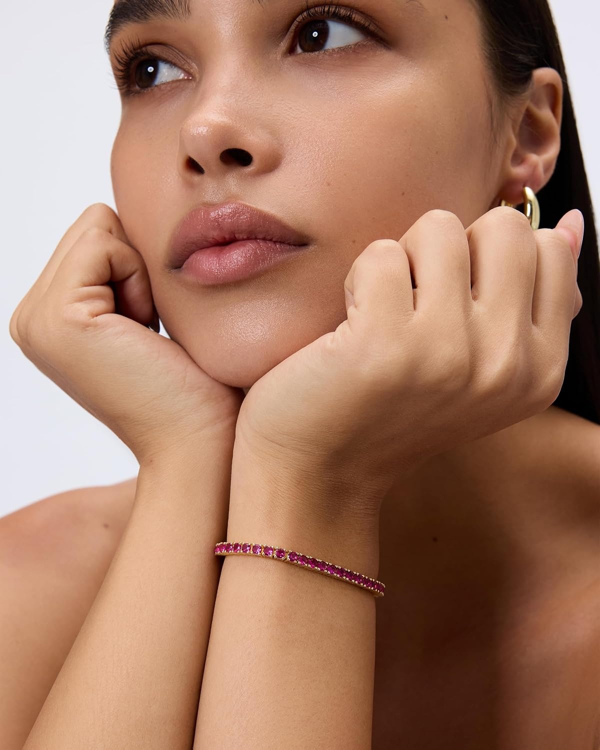 image:imagePAVOI 14K Gold Plated Colorful Tennis Bracelets for Women Gold Tennis Bracelet with Colored Cubic Zirconia Hypoallergenic Summer Color CZ Jewelry GiftYellow Gold