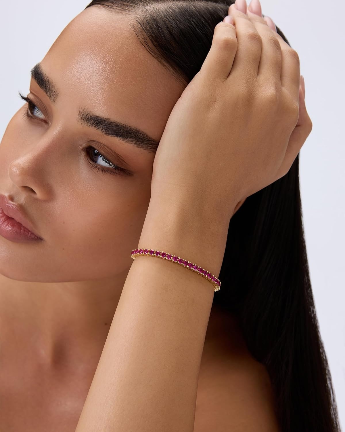image:imagePAVOI 14K Gold Plated Colorful Tennis Bracelets for Women Gold Tennis Bracelet with Colored Cubic Zirconia Hypoallergenic Summer Color CZ Jewelry GiftYellow Gold