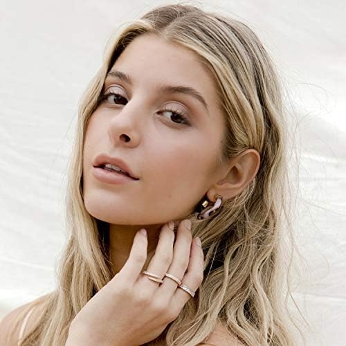 image:imagePAVOI 14K Gold Plated Cubic Zirconia Baguette Cut Eternity Bands for WomenRose Gold