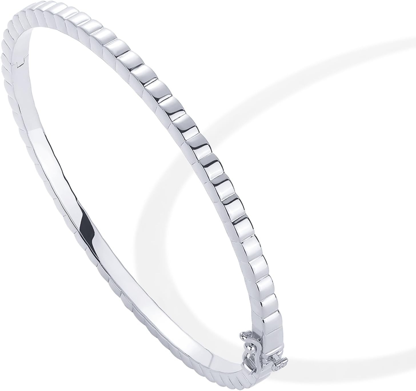 image:imagePAVOI 14K Gold Plated Cubic Zirconia Bangle Tennis Bracelets for Women Classic Love Cuff Bangle BraceletsWhite Gold